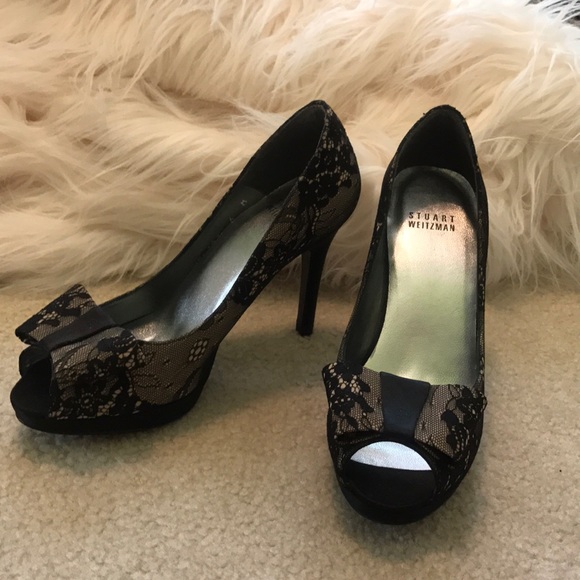 Stuart Weitzman | Shoes | New Stuart Weitzman Peeptoe Lace Heels Size 6 |  Poshmark